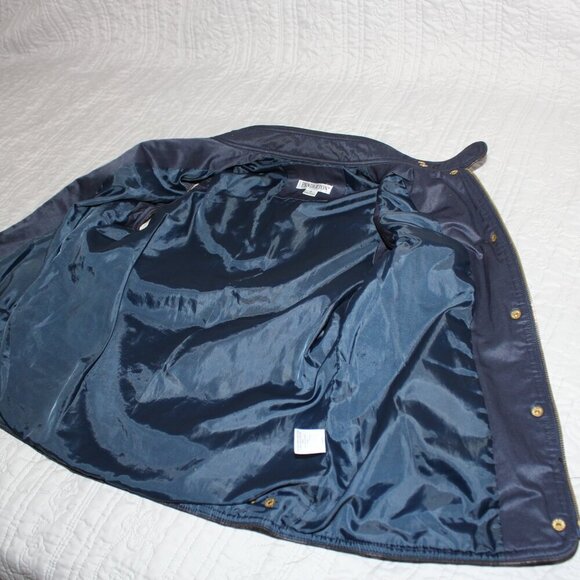 Pendleton Womens Navy Camas Vest Gold Hardware Faux Leather Trim Quilted Size Sm - Picture 4 of 10